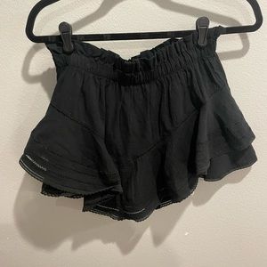 Aerie Black Ruffled Skirt